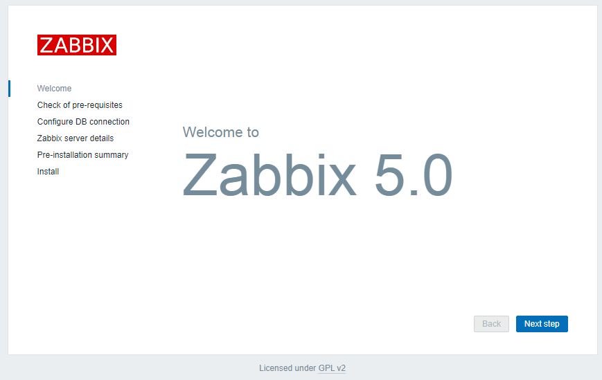 1.zabbix installation welcome