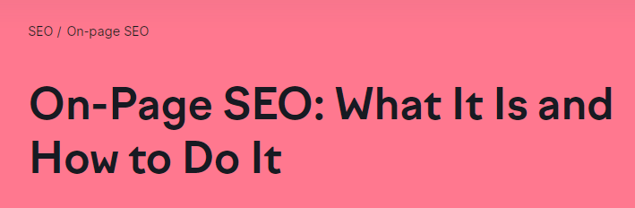 on page seo